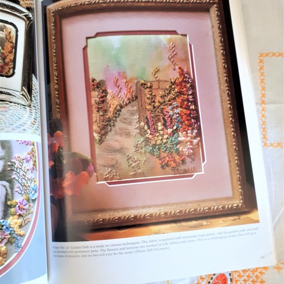 Vintage 1990s Softcover Book Silk Ribbon Embroidery by Judith Baker Montano - Picture 12 of 14